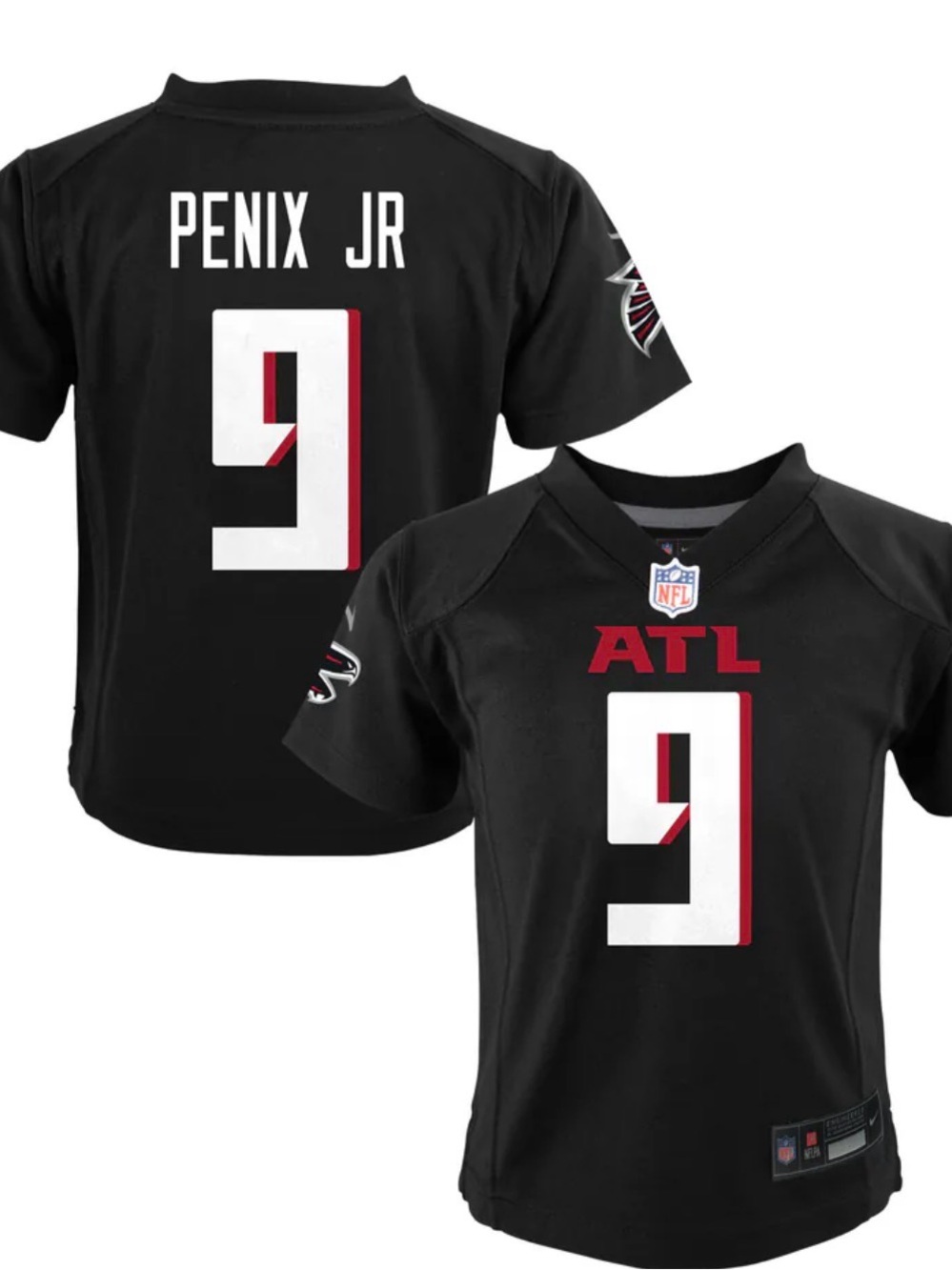 NFL Atlanta Falcons Black Kids Large Jersey - #9 Penix Jr